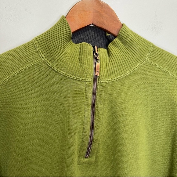 Tommy Bahama Reversible Grey Green 1/4 Zip Pullover Sweater  Size Medium - Picture 11 of 13